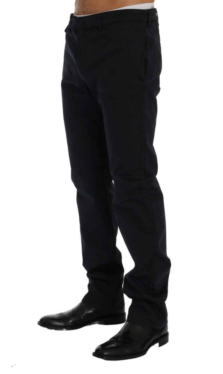 GF Ferre Blue Cotton Stretch Chinos Pants