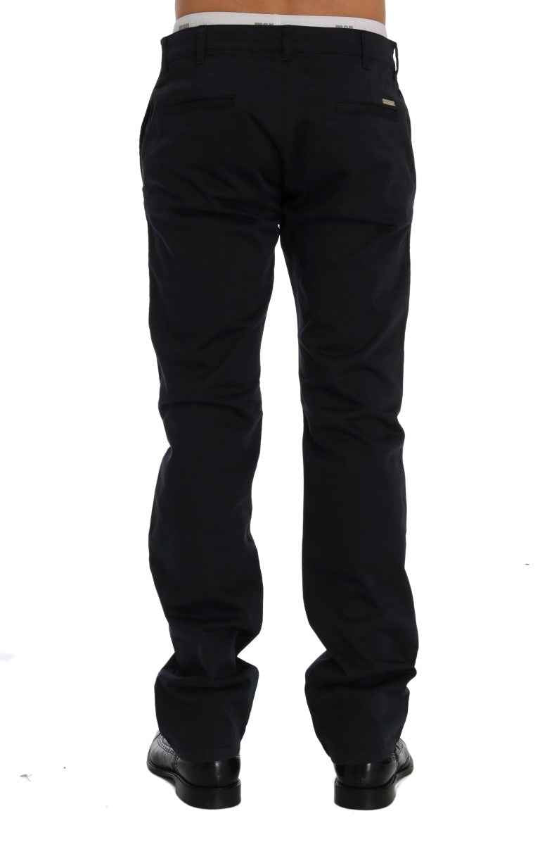 GF Ferre Blue Cotton Stretch Chinos Pants