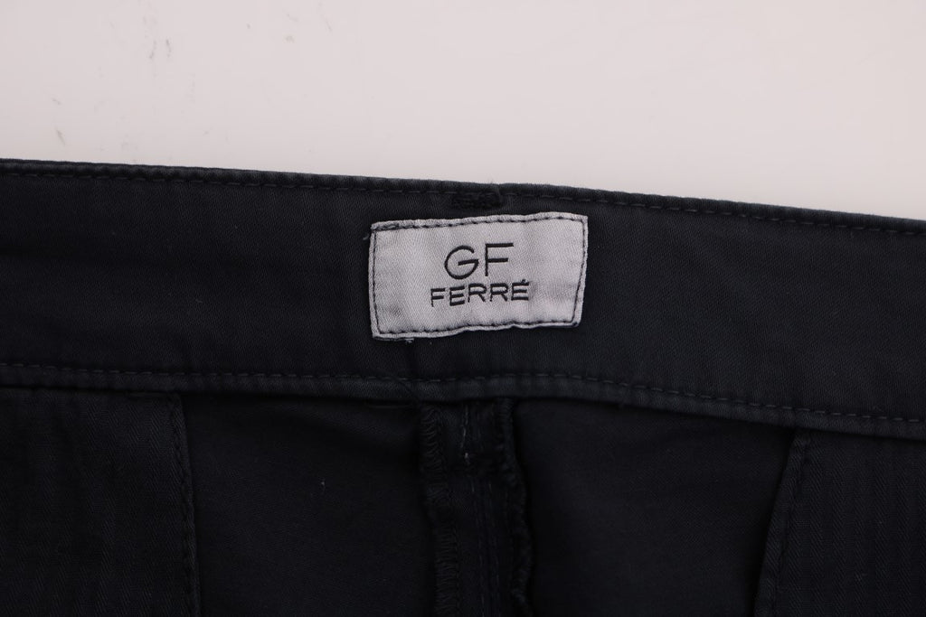 Pantalon GF Ferre bleu en coton (stretch)