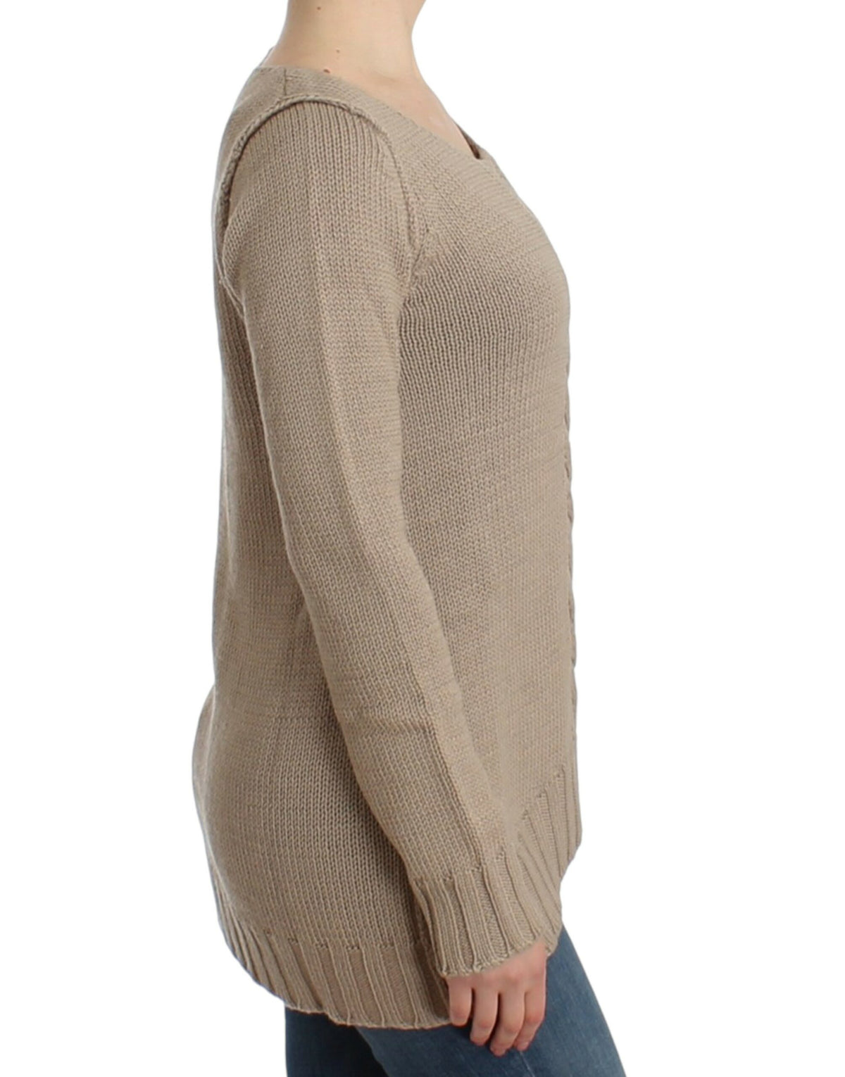 Pull en maille Cavalli beige en laine