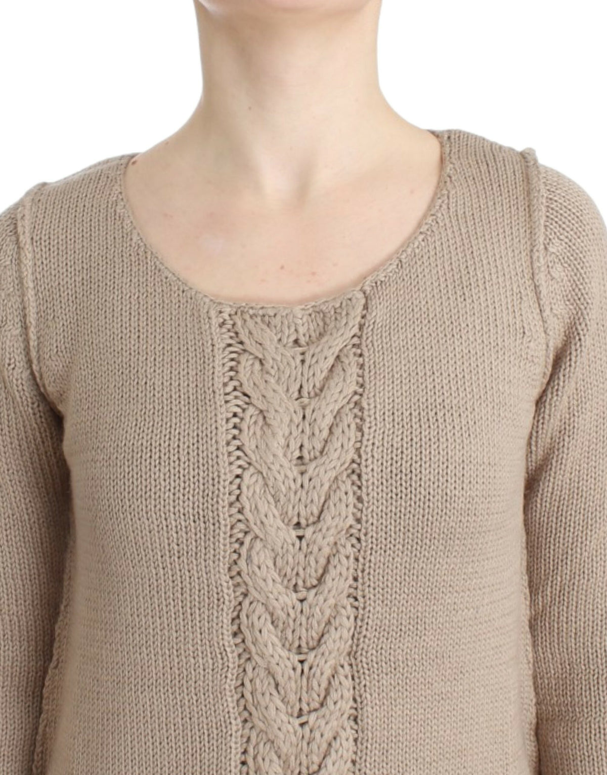 Pull en maille Cavalli beige en laine