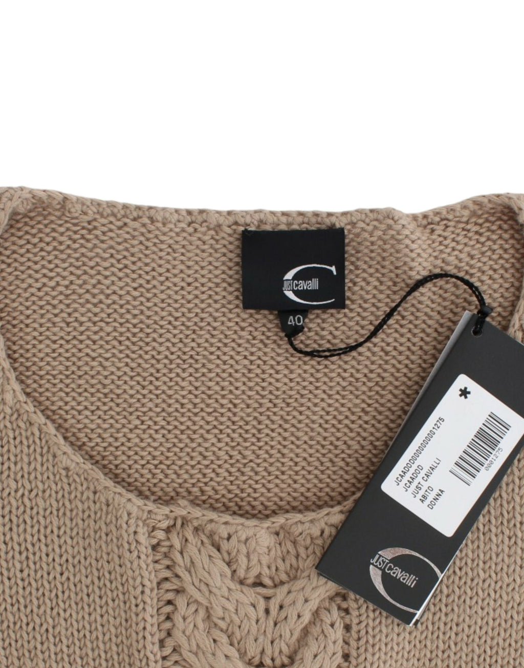 Pull en maille Cavalli beige en laine