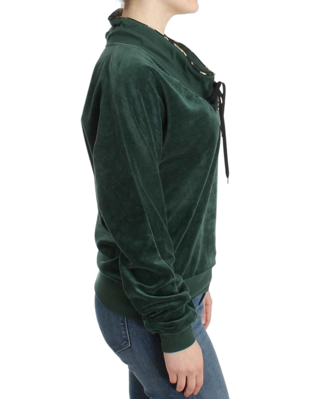 Cavalli Green velvet cotton sweater