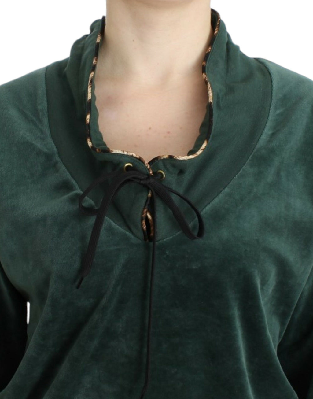 Pull en maille Cavalli vert en coton