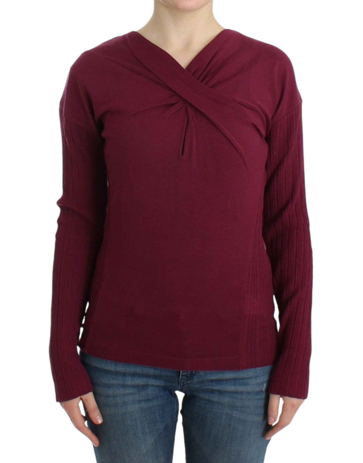 Cavalli Purple knitted wool sweater