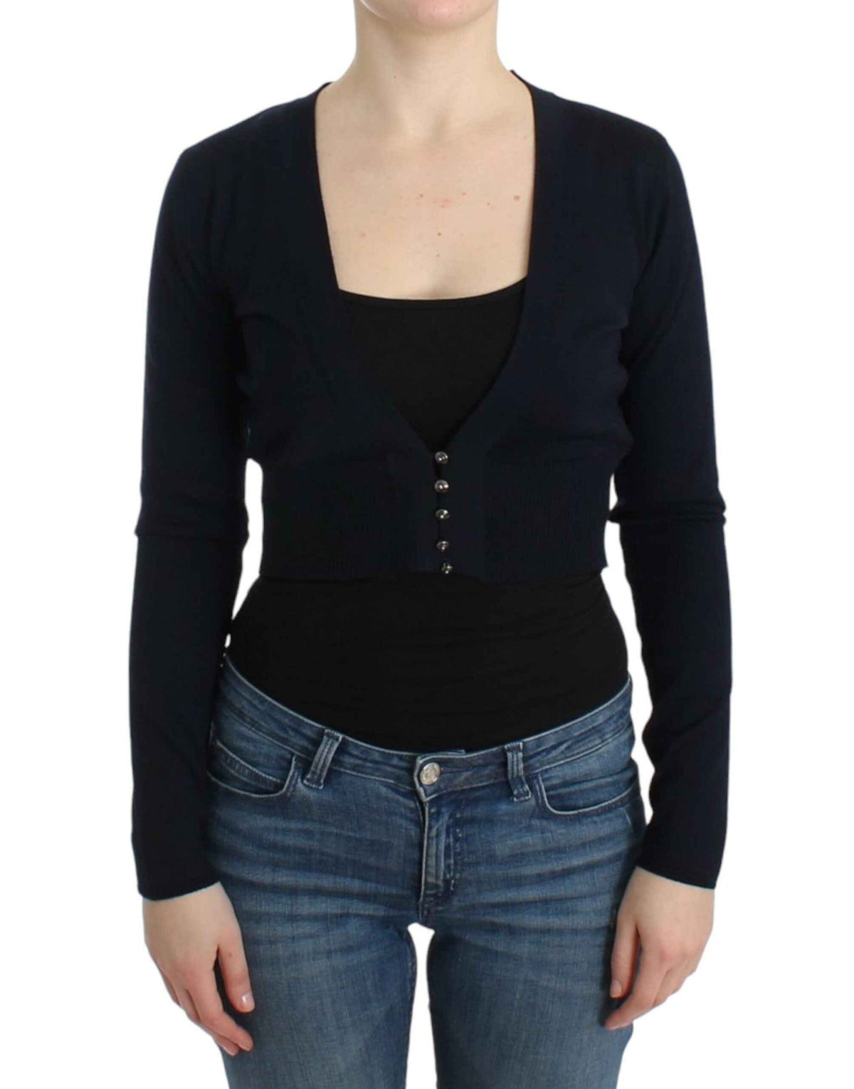 Cavalli Black cropped wool cardigan