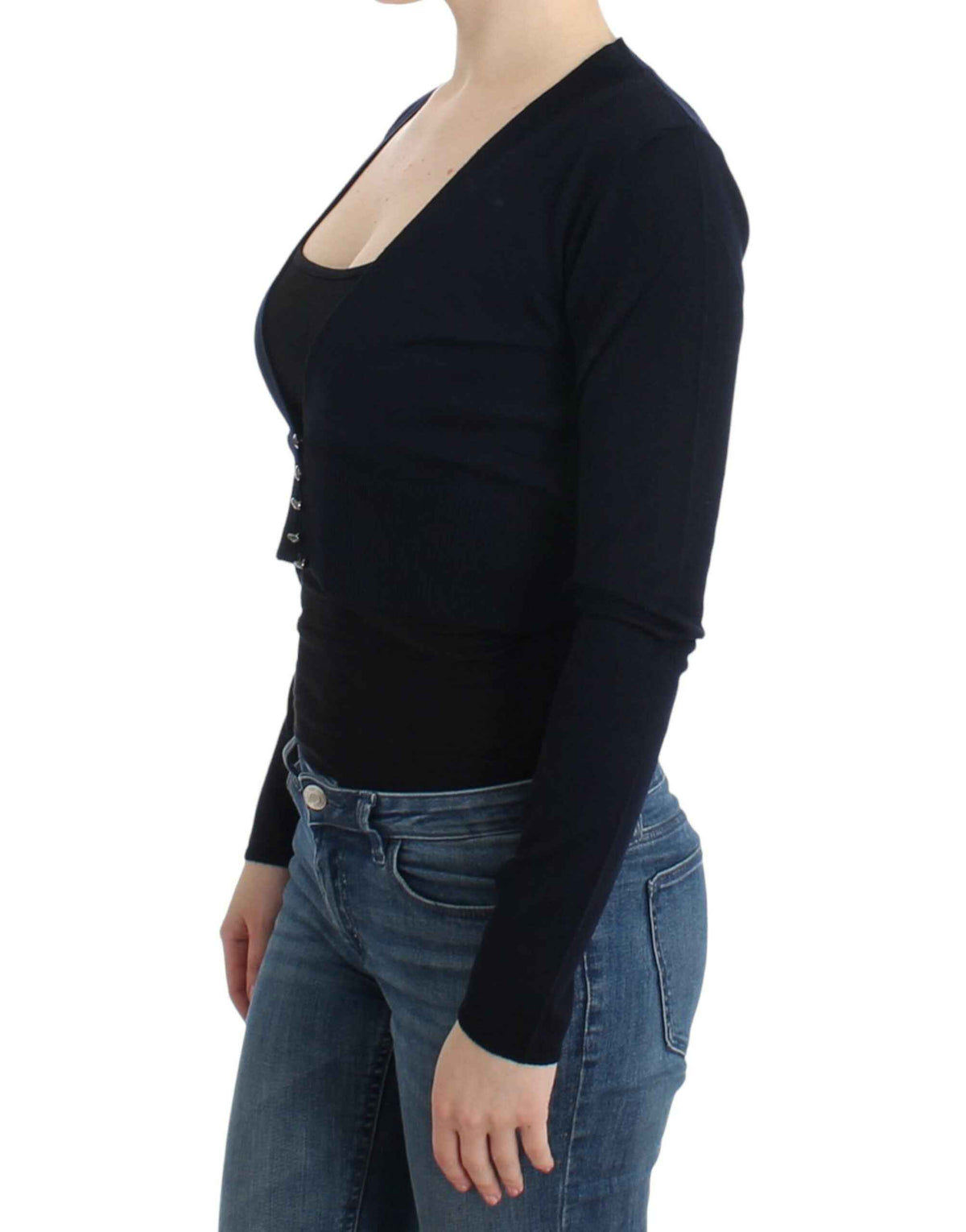 Cavalli Black cropped wool cardigan