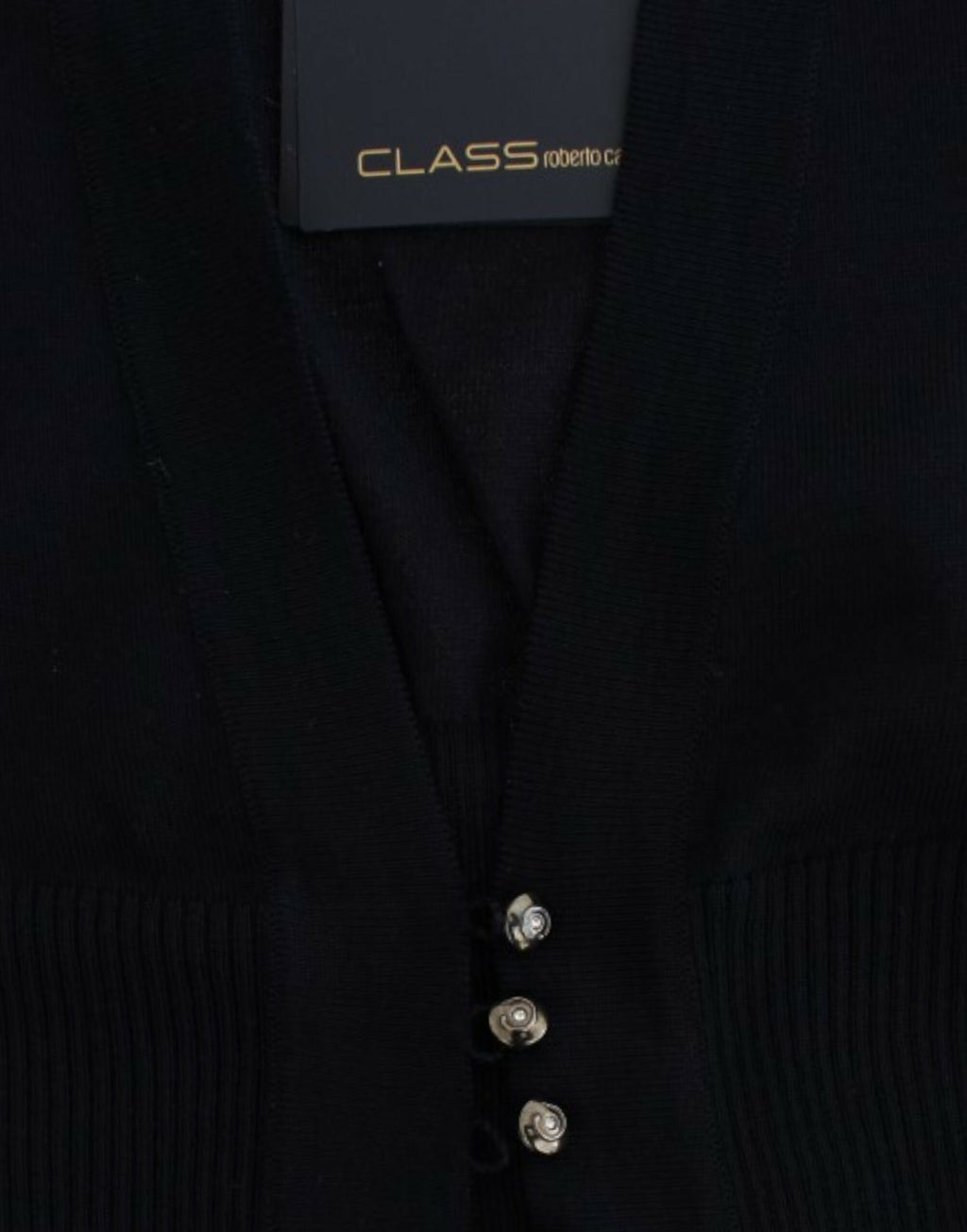 Gilet cardigan Cavalli noir en laine (court)