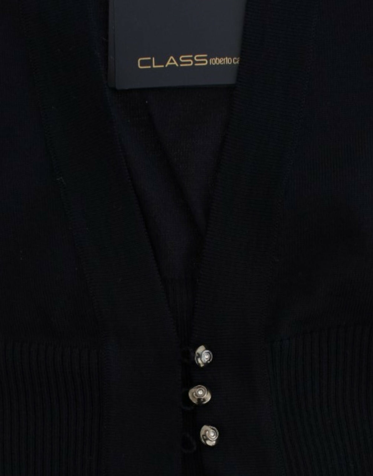 Gilet cardigan Cavalli noir en laine (court)