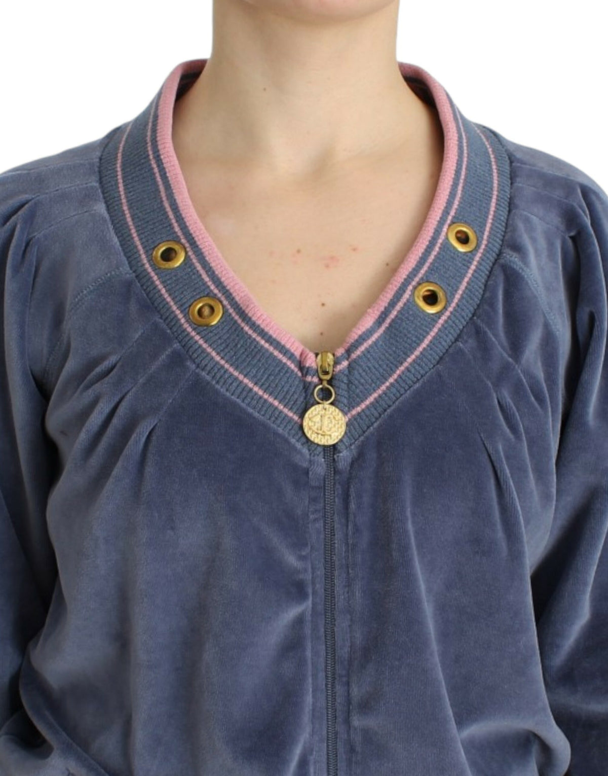 Pull en maille Cavalli bleu en velours