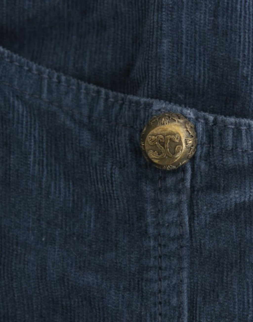 Jupe crayon Cavalli bleue (en velours côtelé)