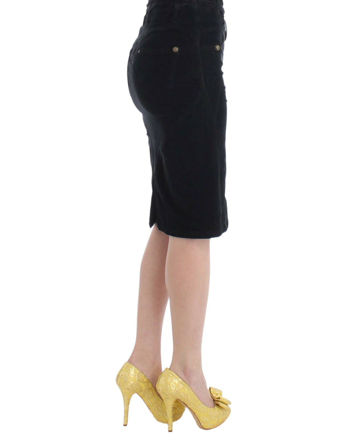 Jupe crayon Cavalli noire (en velours côtelé)