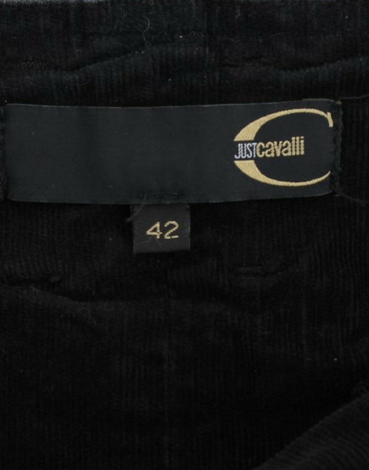 Jupe crayon Cavalli noire (en velours côtelé)