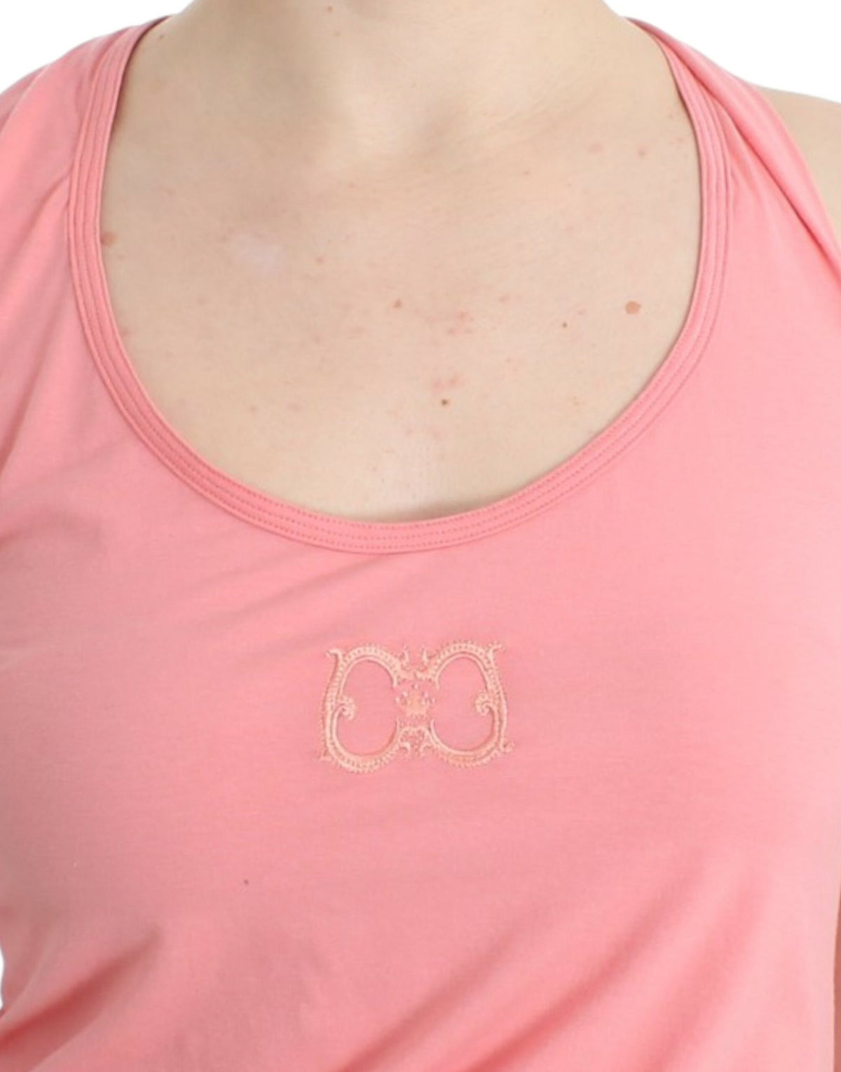 Top Cavalli rose en coton