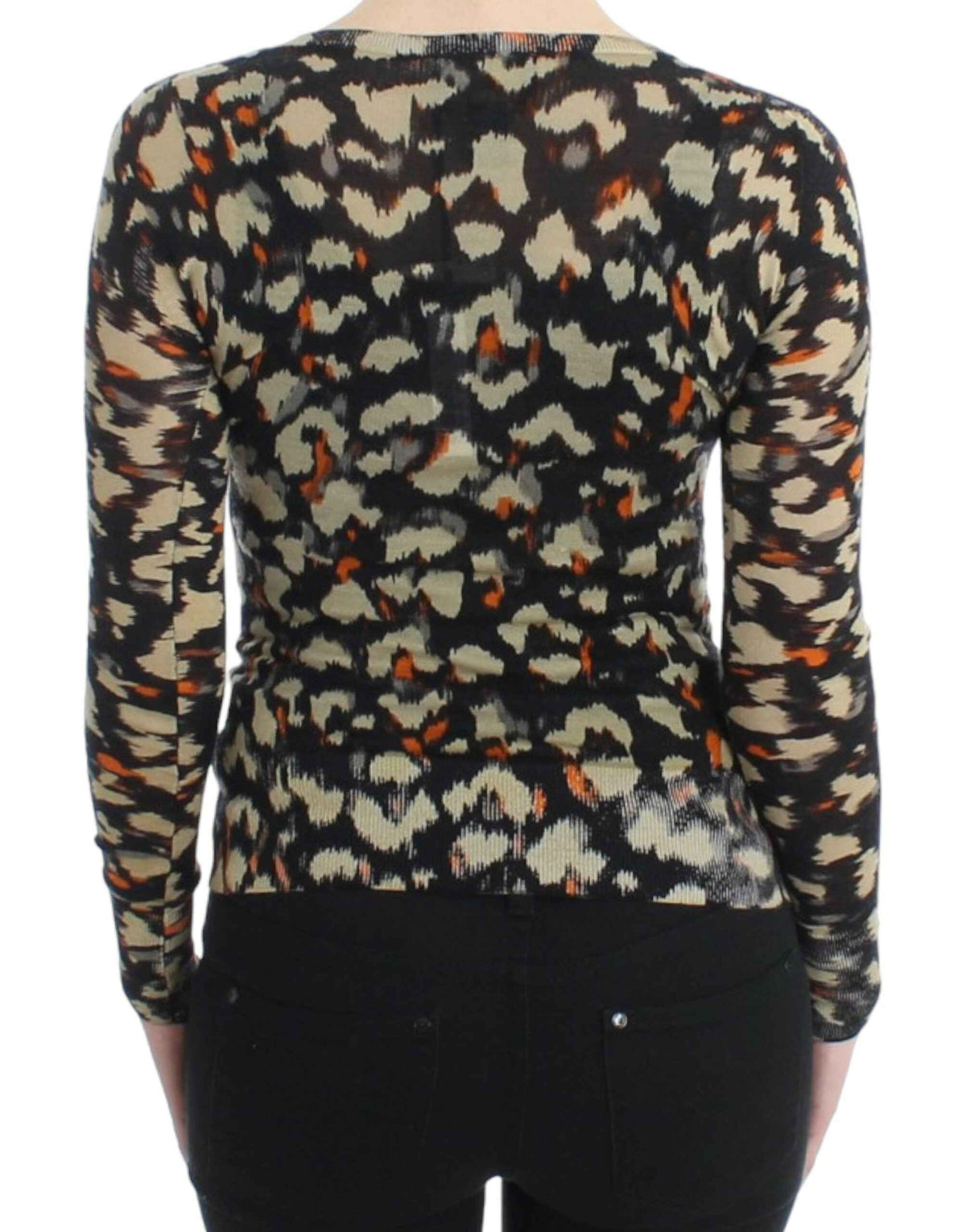 Cavalli Multicolor v-neck wool jumper
