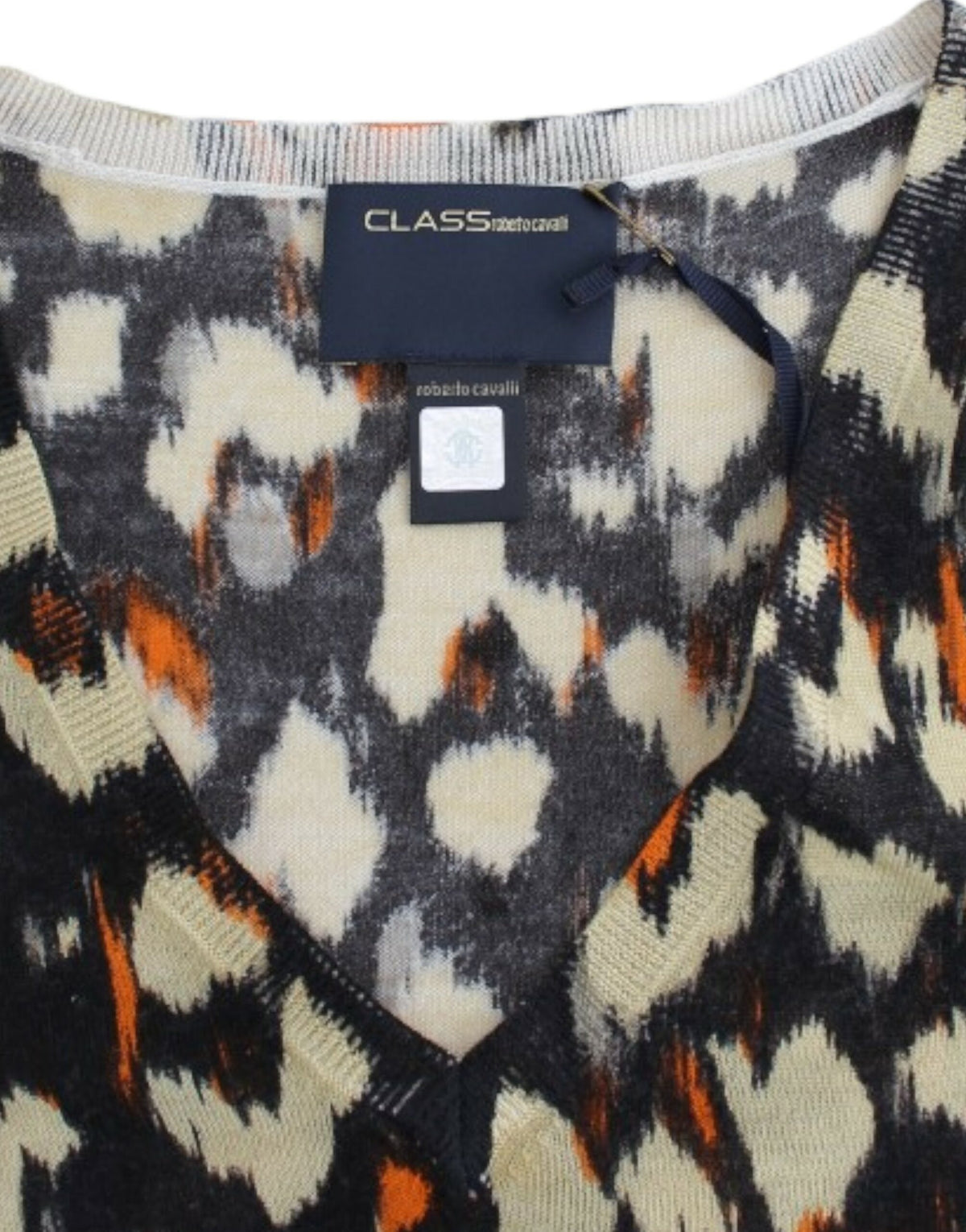 Pièce de créateur Cavalli multicolore en laine