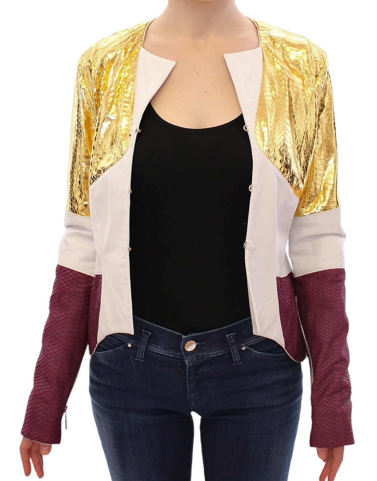 Veste en cuir Vladimiro Gioia blanche