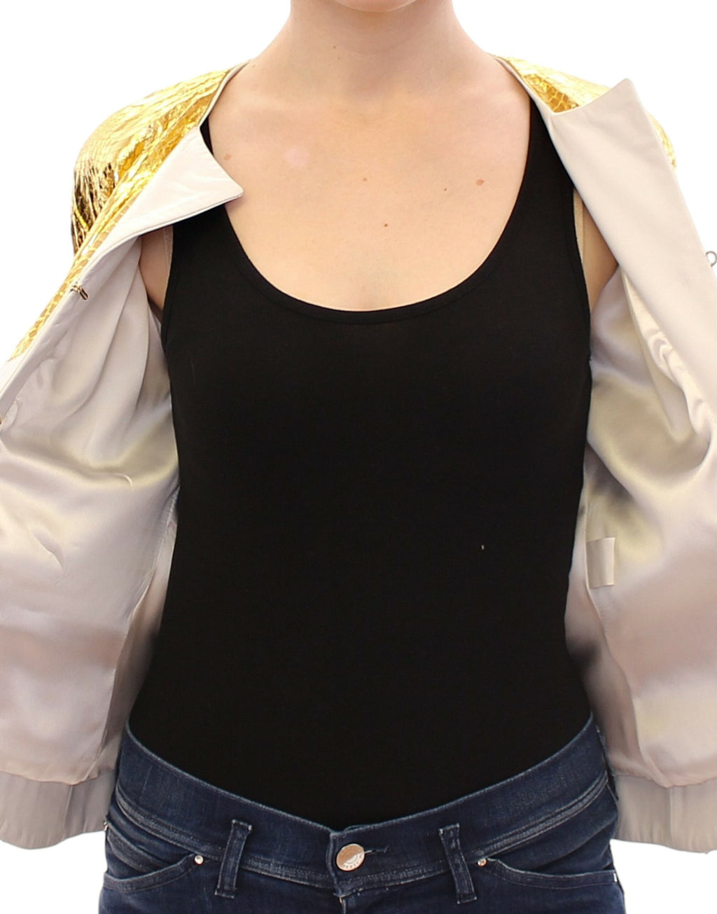 Veste en cuir Vladimiro Gioia blanche