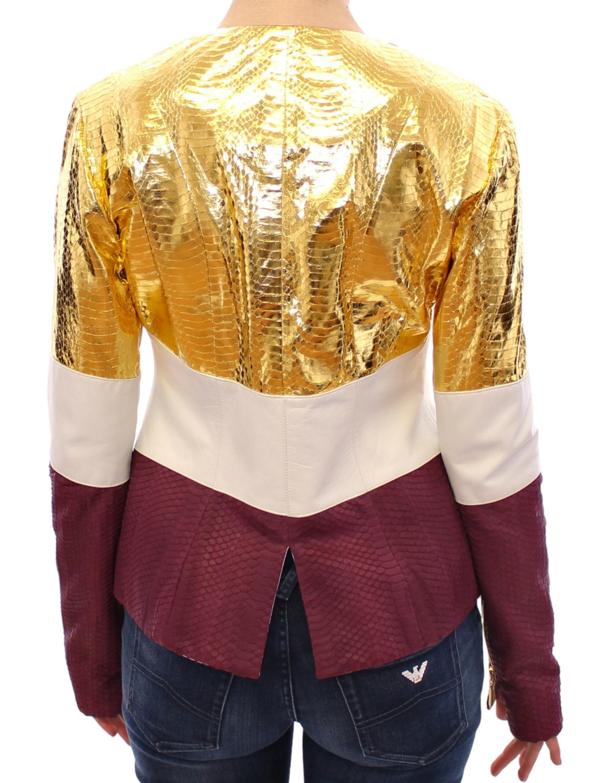 Veste en cuir Vladimiro Gioia blanche