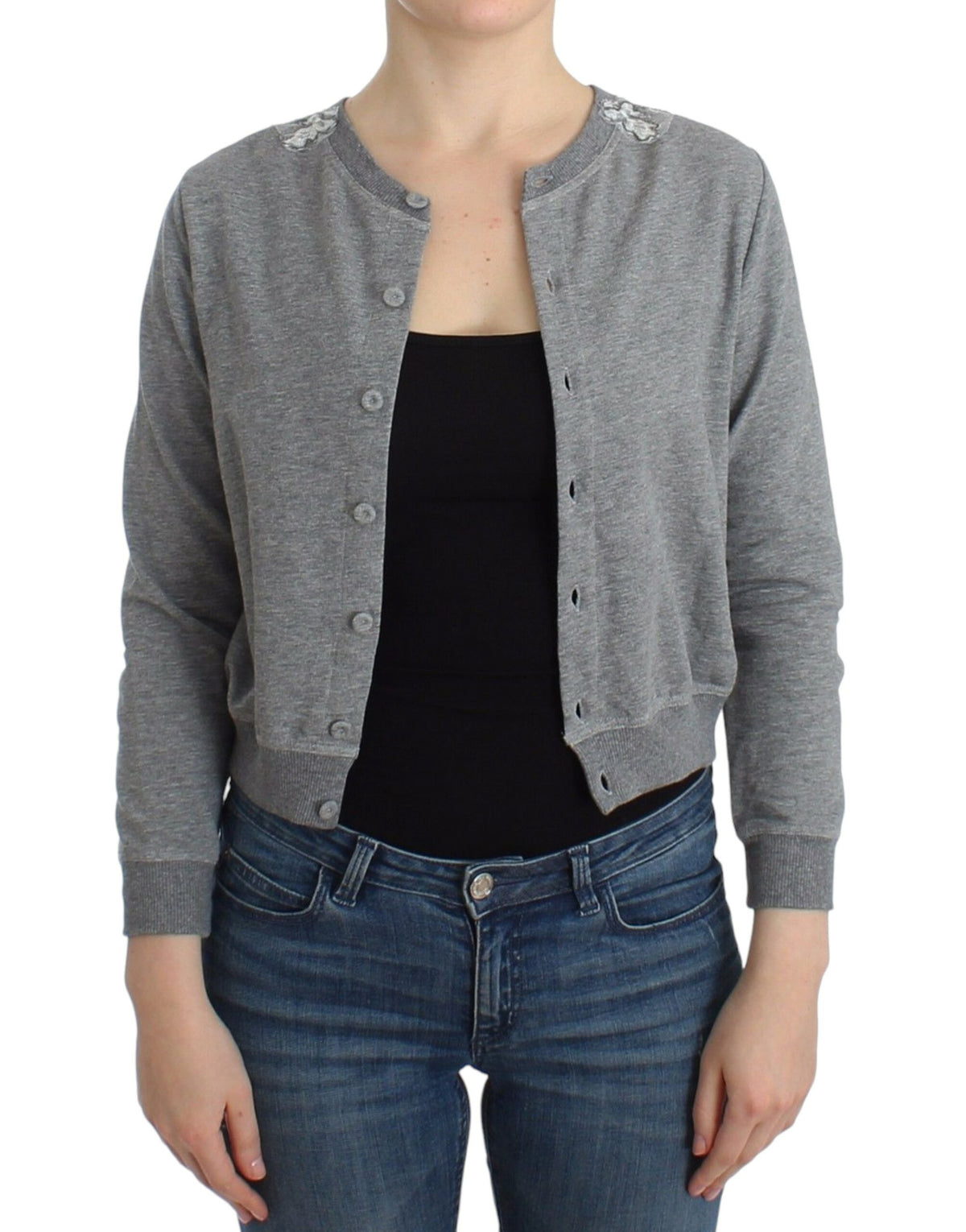 Pull en maille Ermanno Scervino gris en dentelle