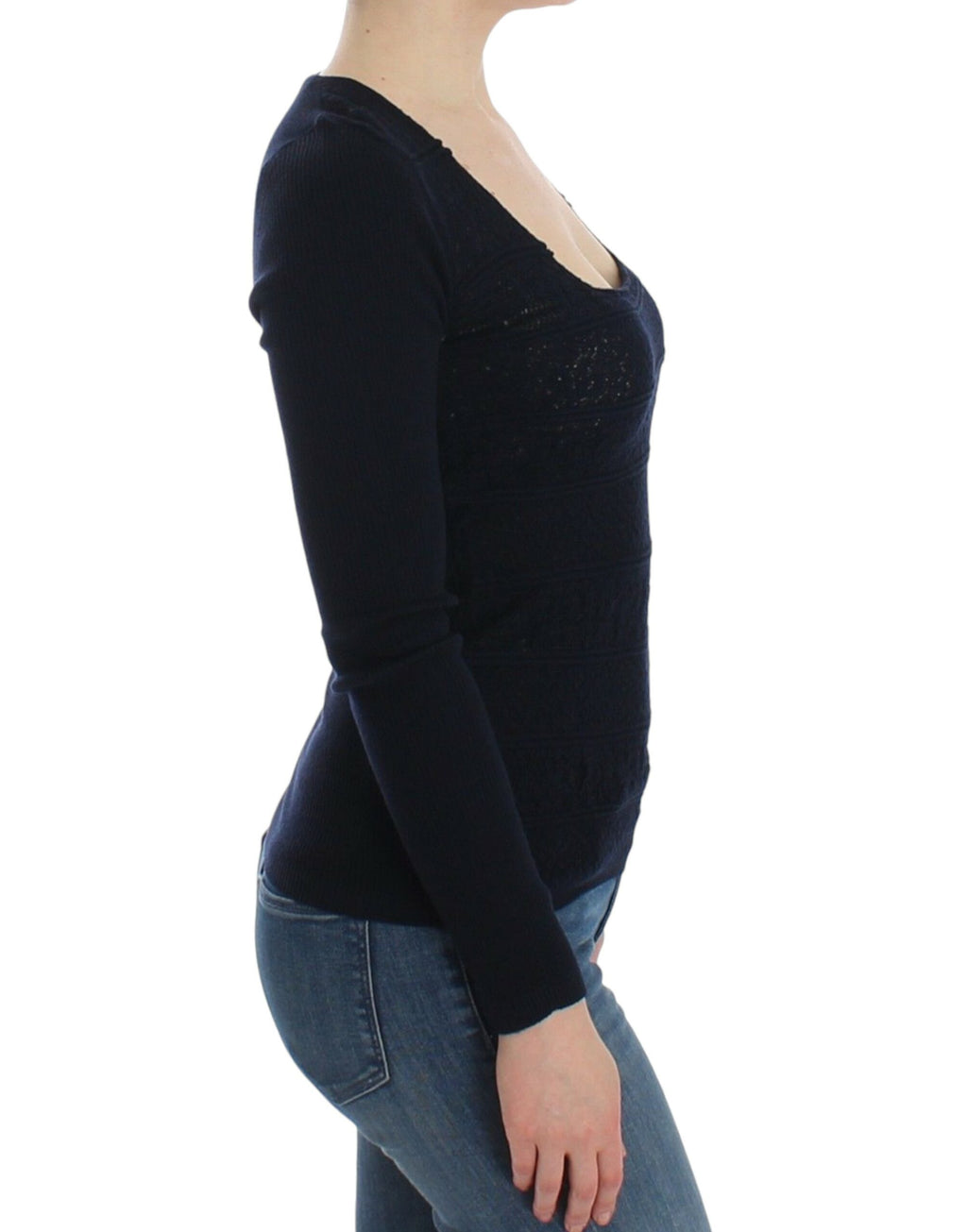 Pull en maille Ermanno Scervino bleu en laine (stretch)