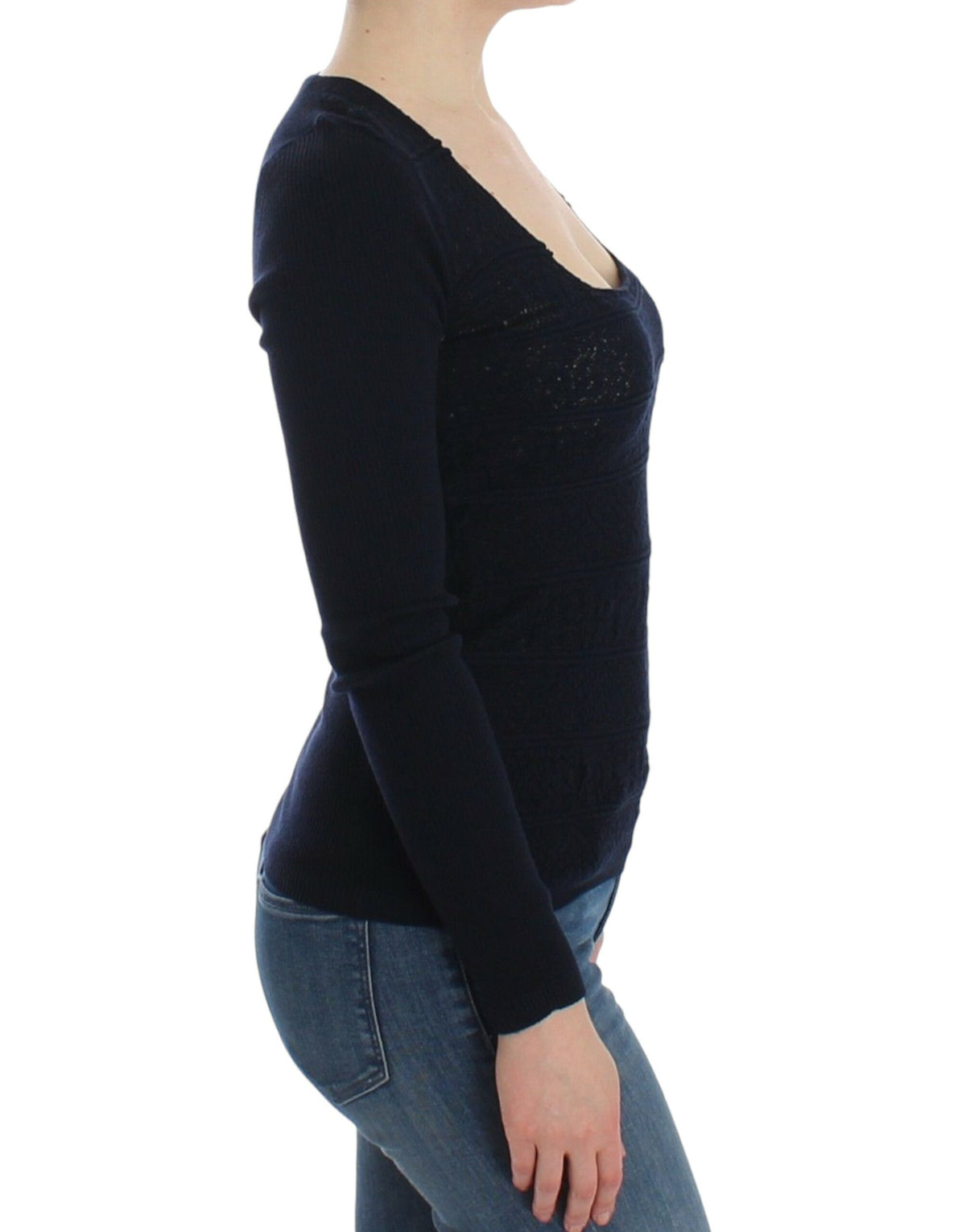Pull en maille Ermanno Scervino bleu en laine (stretch)