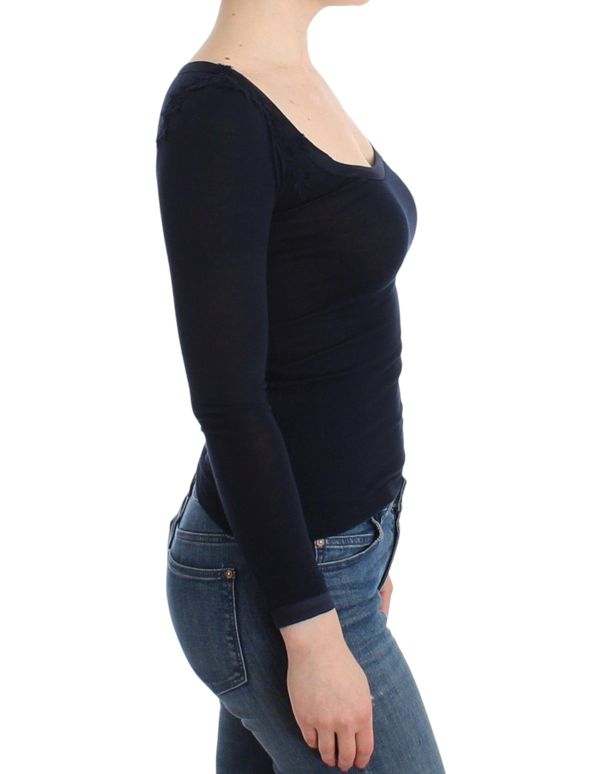 Chemisier Ermanno Scervino bleu en dentelle