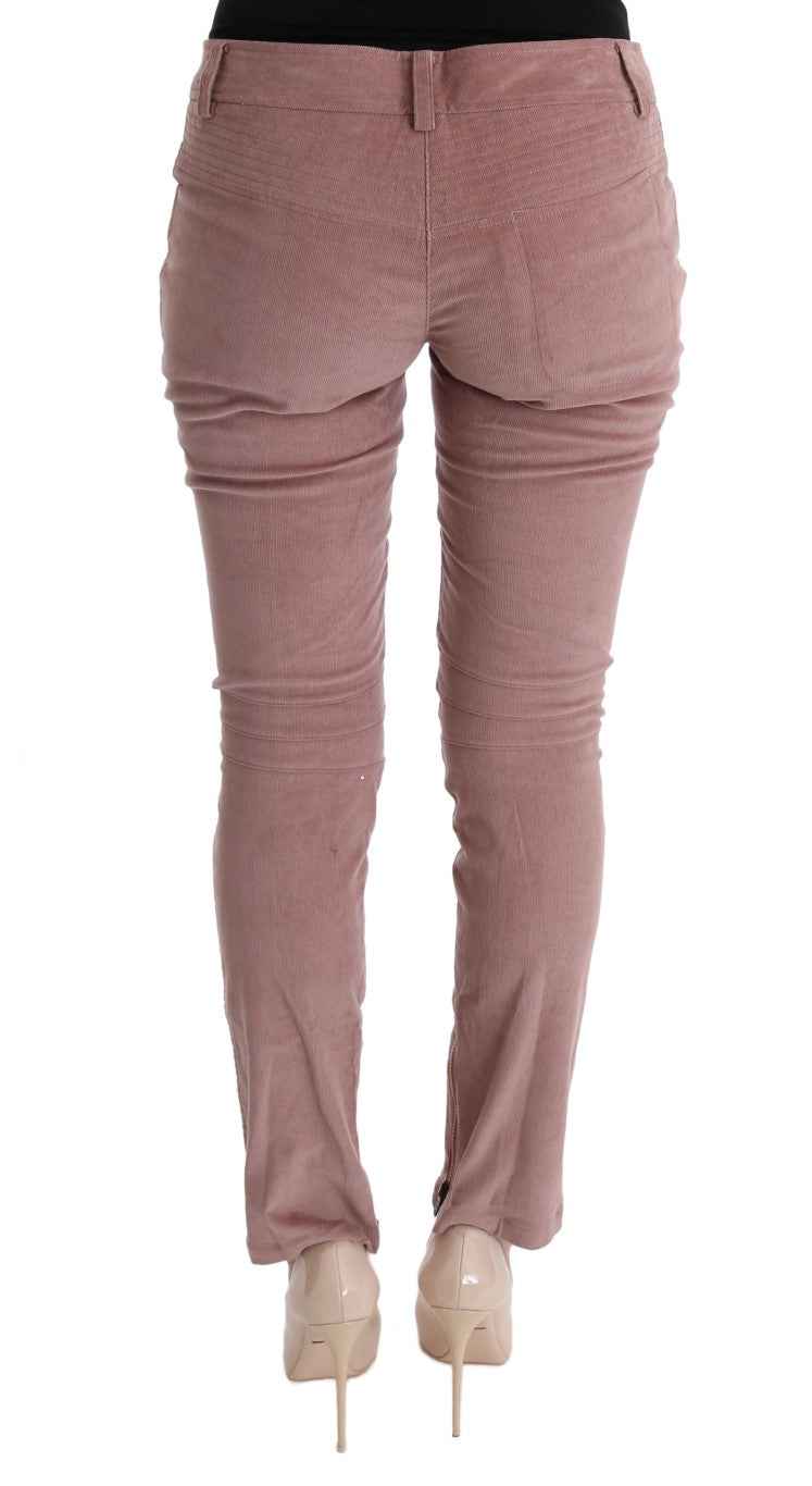Ermanno Scervino Pink Velvet Cropped Casual Pants