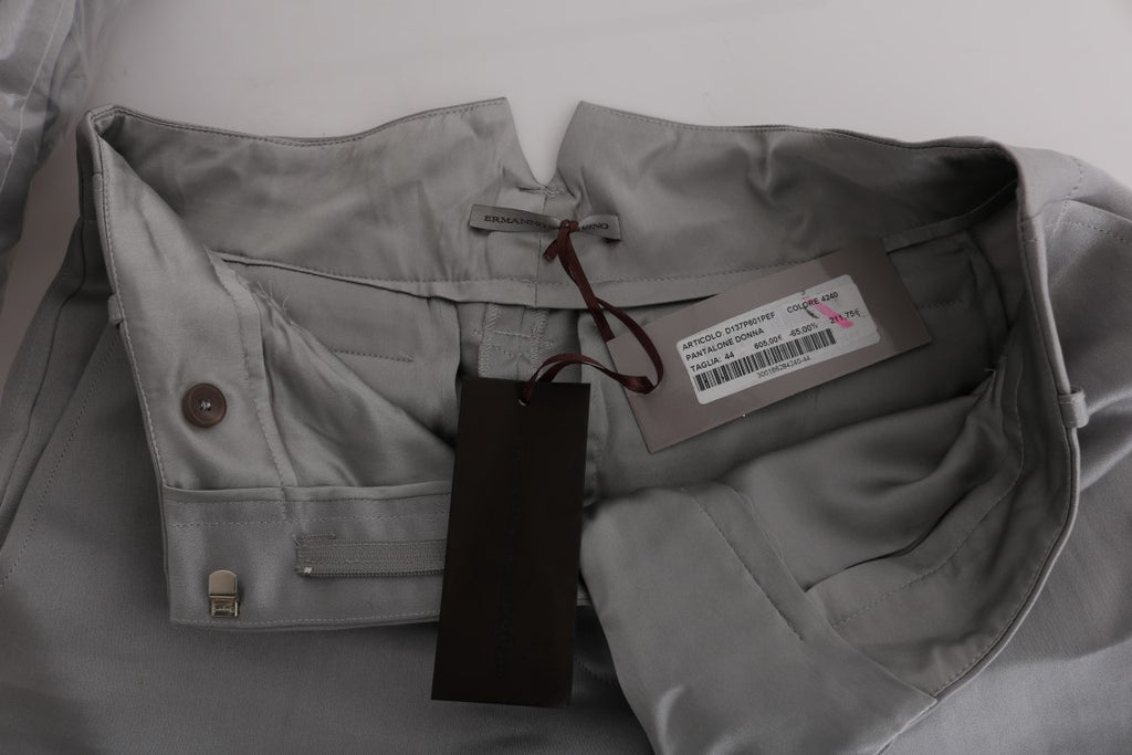 Pantalon Ermanno Scervino gris en soie (court, casual chic)