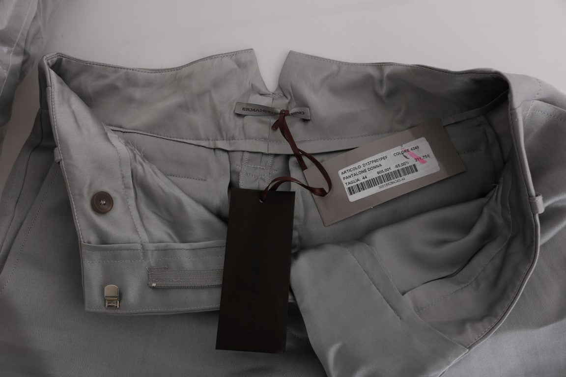 Pantalon Ermanno Scervino gris en soie (court, casual chic)