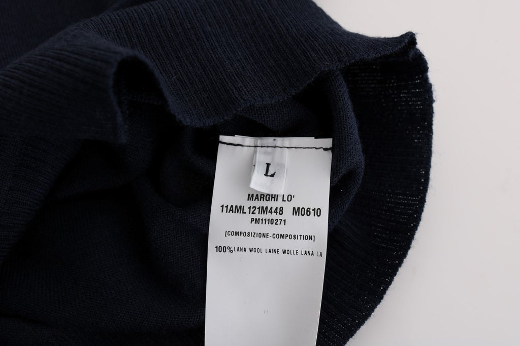 Pull en maille MARGHI LO' bleu en laine