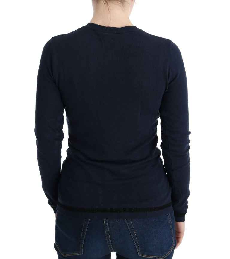Costume National Blue V-neck Viscose Sweater