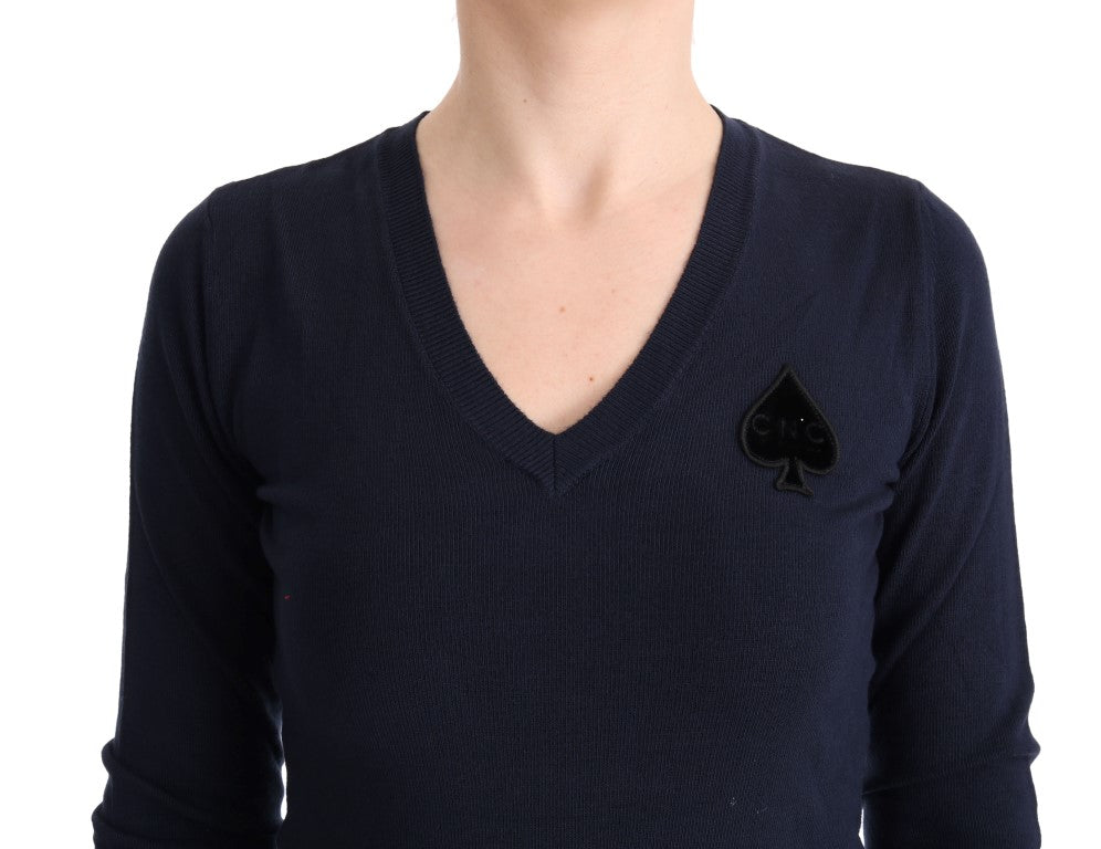 Pull en maille Costume National bleu en viscose
