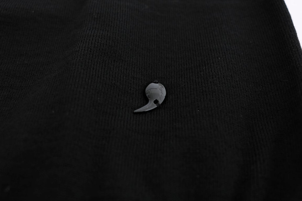 Robe droite MARGHI LO' noire en laine (manches longues)