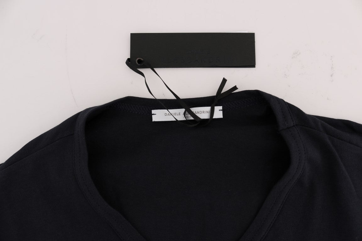 Chemise Daniele Alessandrini bleue en coton