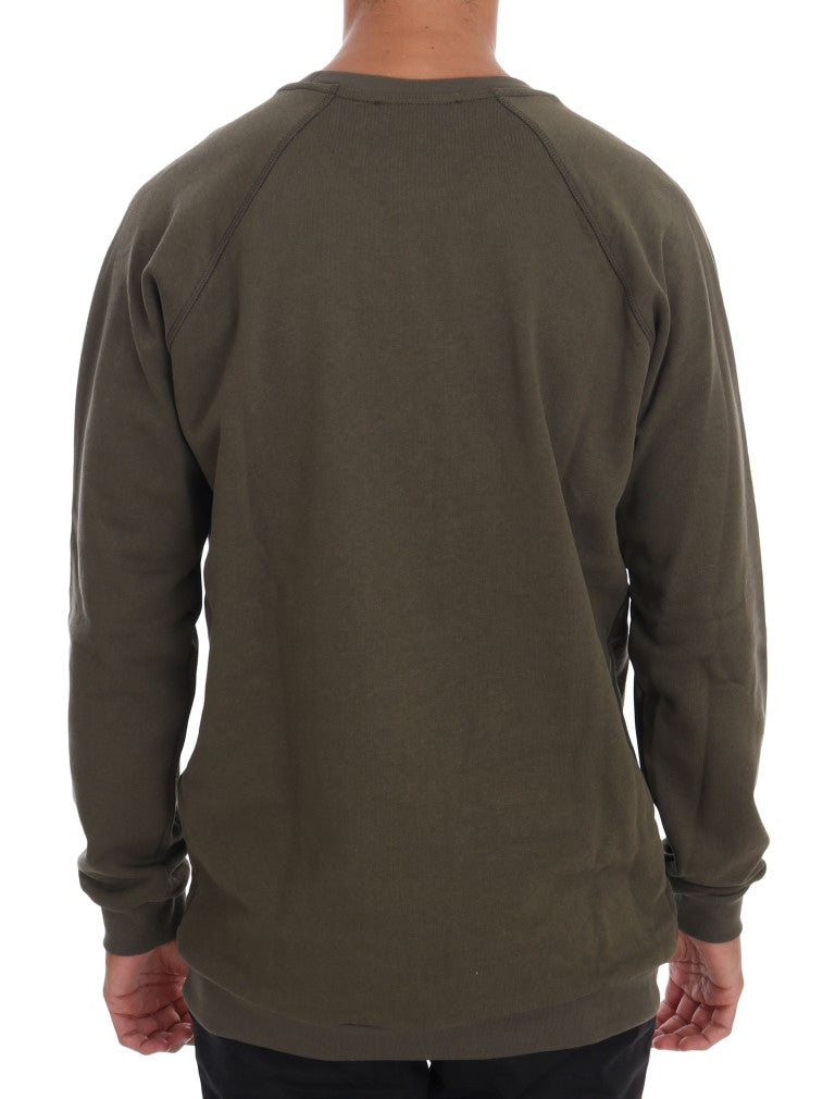 Pull en maille Daniele Alessandrini vert en coton