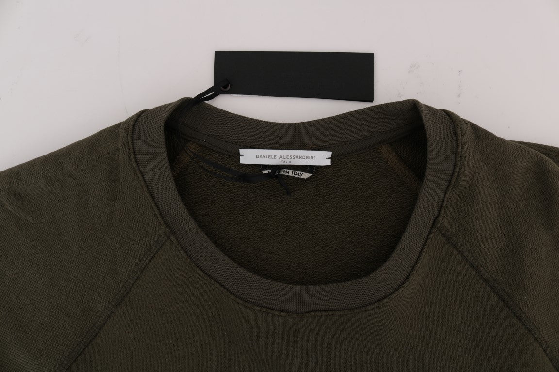 Pull en maille Daniele Alessandrini vert en coton