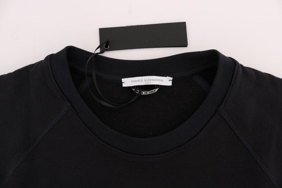 Pull en maille Daniele Alessandrini bleu en coton