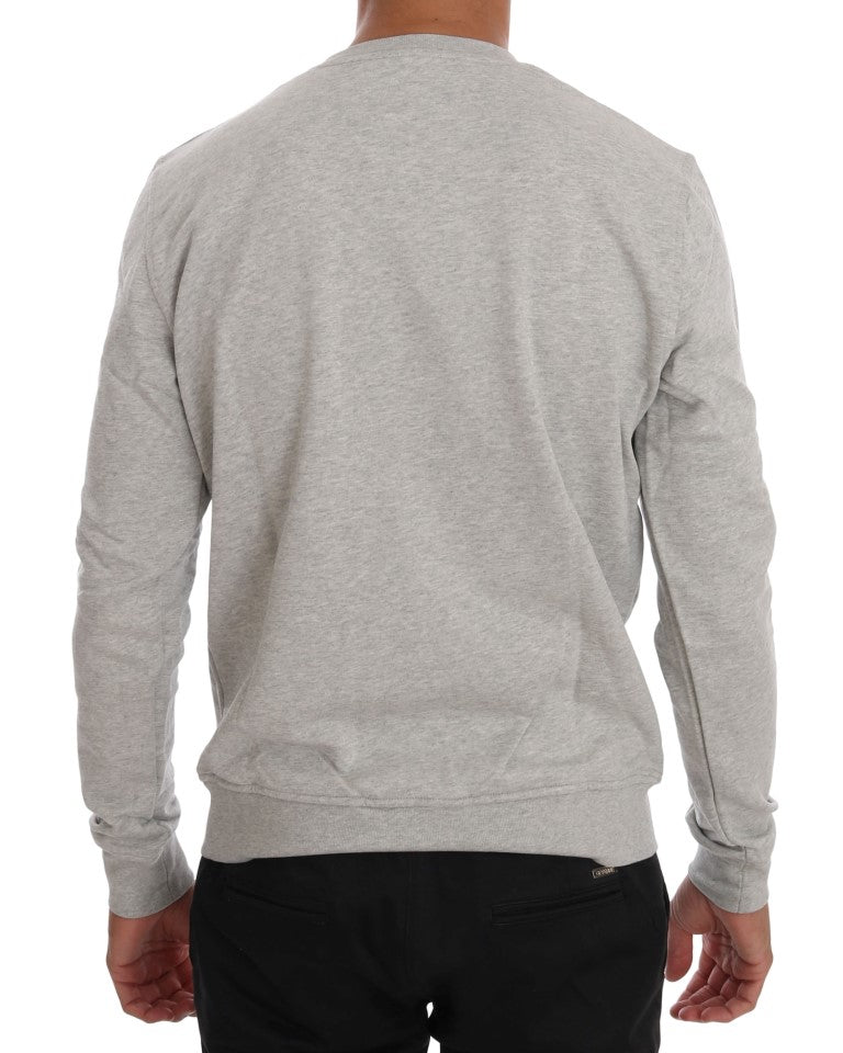 Pull en maille Frankie Morello gris en coton