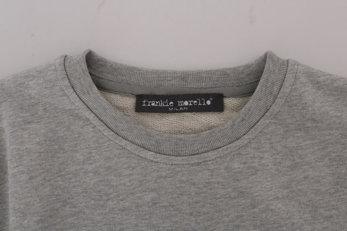 Pull en maille Frankie Morello gris en coton