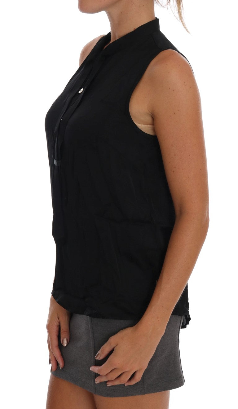 Chemisier Versace Jeans noir en viscose (sans manches)