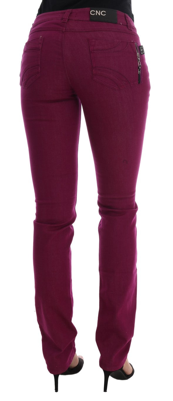 Jean Costume National violet en coton (stretch)