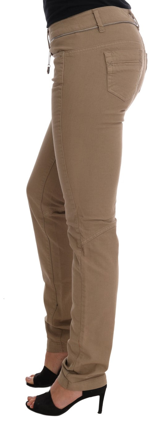 Jean coupe slim Costume National beige en coton (stretch)