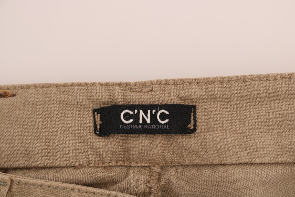 Jean coupe slim Costume National beige en coton (stretch)