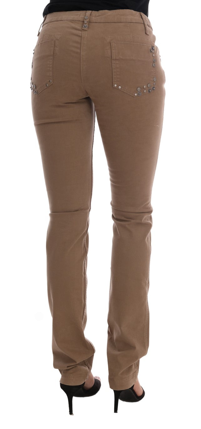 Jean coupe slim Costume National beige en coton (stretch)