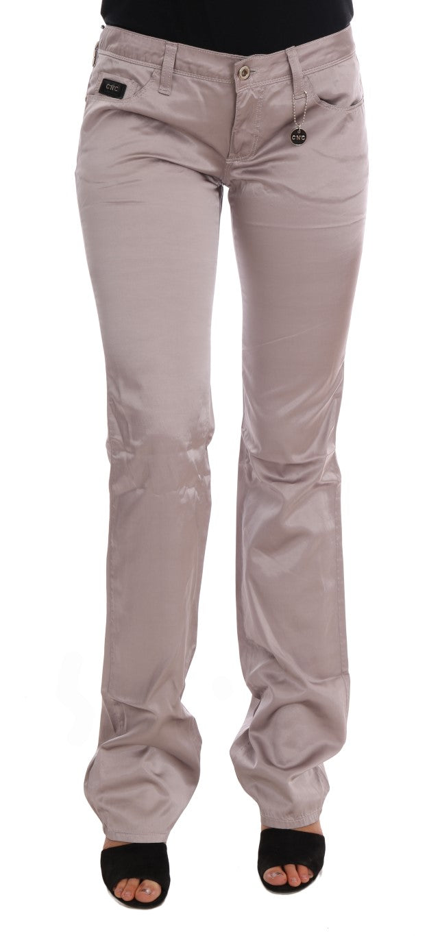 Jean coupe slim Costume National beige en coton