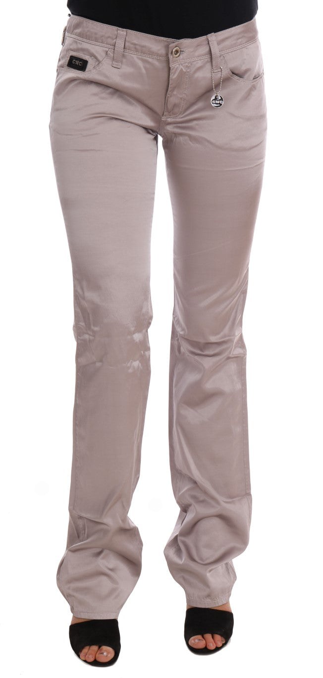 Jean coupe slim Costume National beige en coton