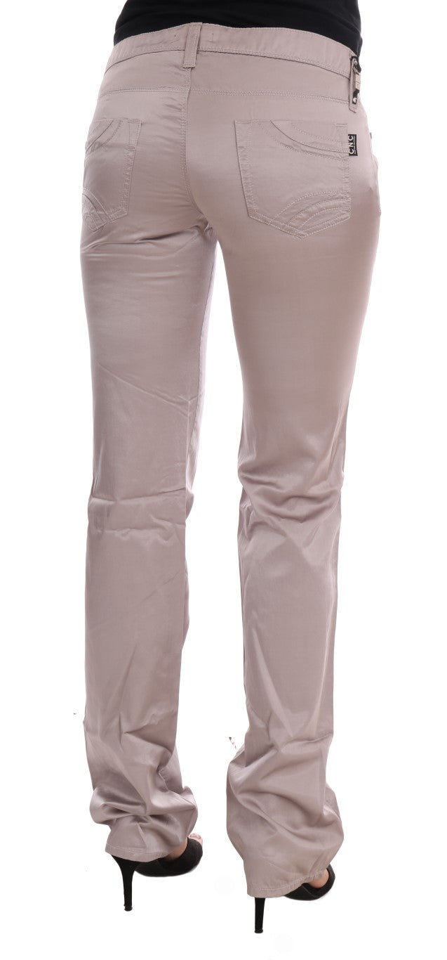 Jean coupe slim Costume National beige en coton