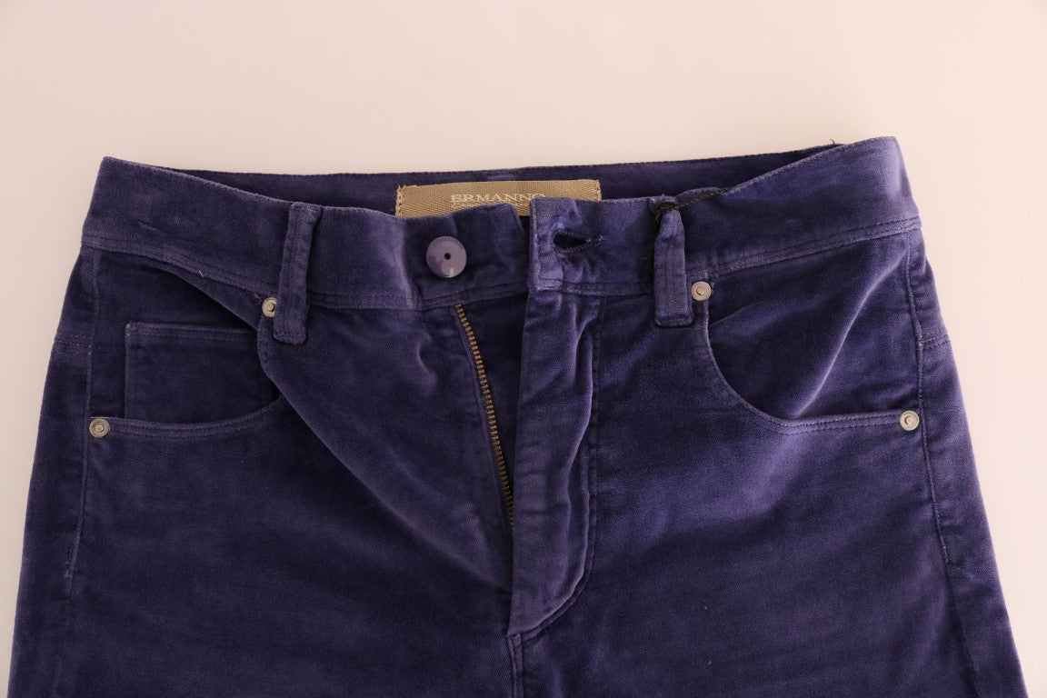 Pantalon Ermanno Scervino violet (en velours côtelé, stretch)