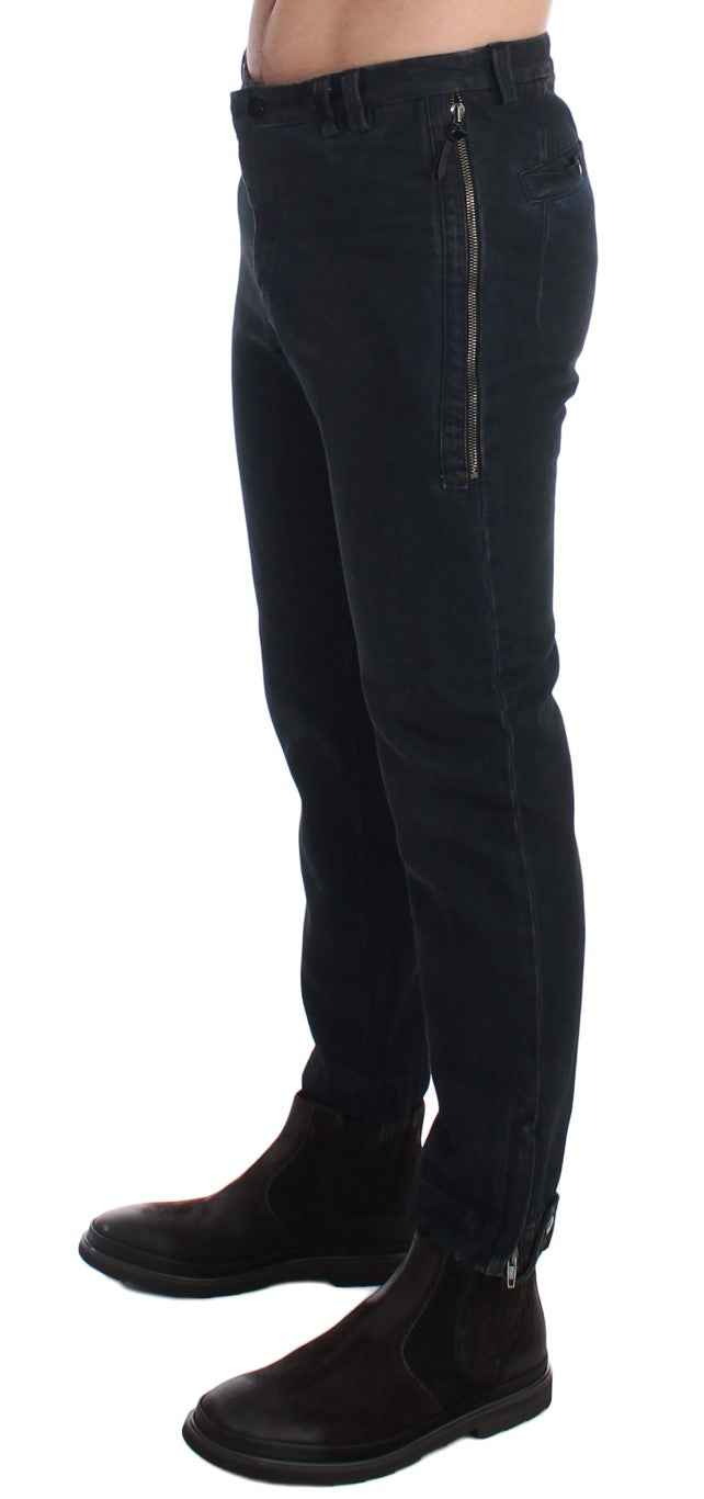 Costume National Blue Cotton Slim Pants Denim Jeans